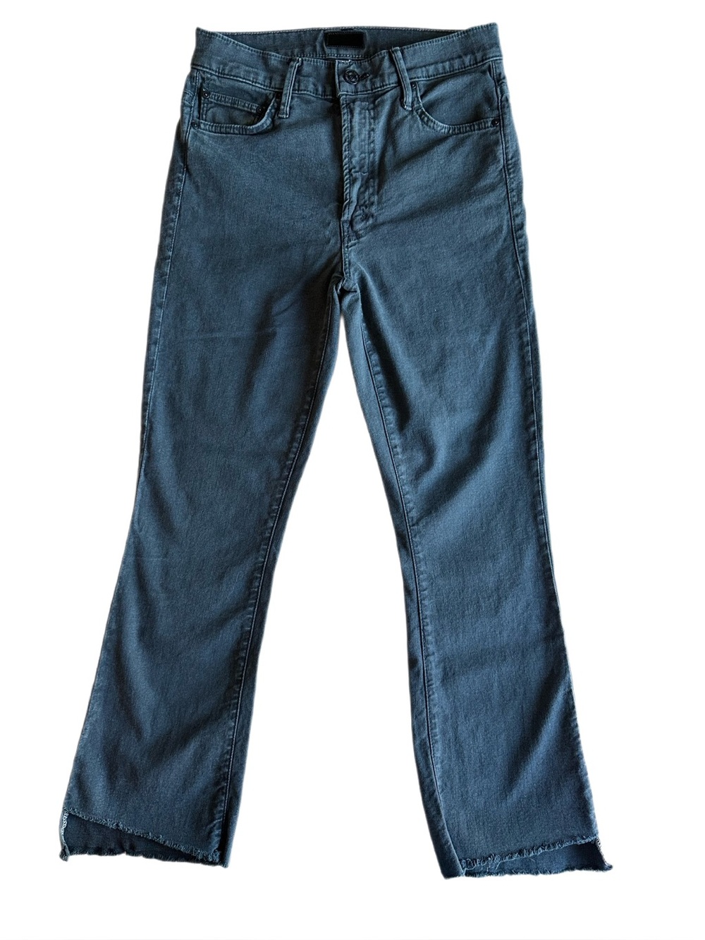 MOTHER The Insider Crop Step Fray Faded Black Jeans Size 26 - Picture 1 of 8